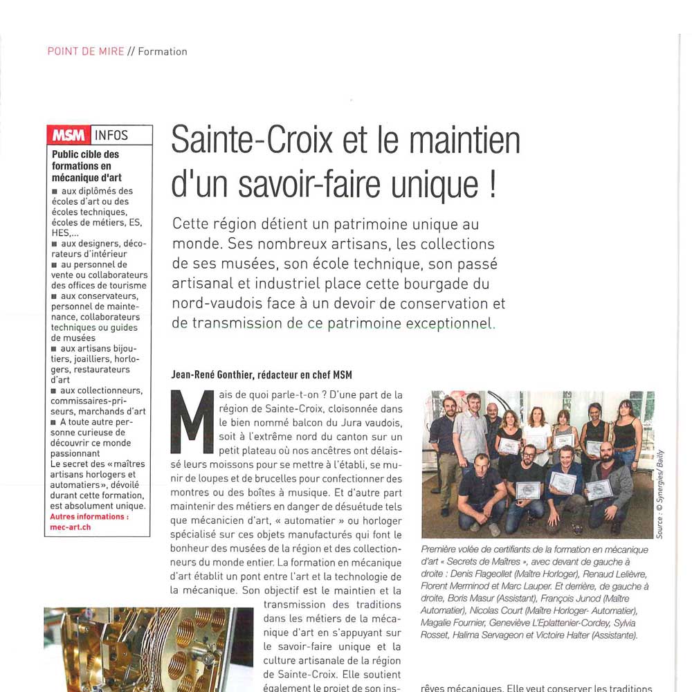 Sainte-Croix et le maintien d&rsquo;un savoir-faire unique !