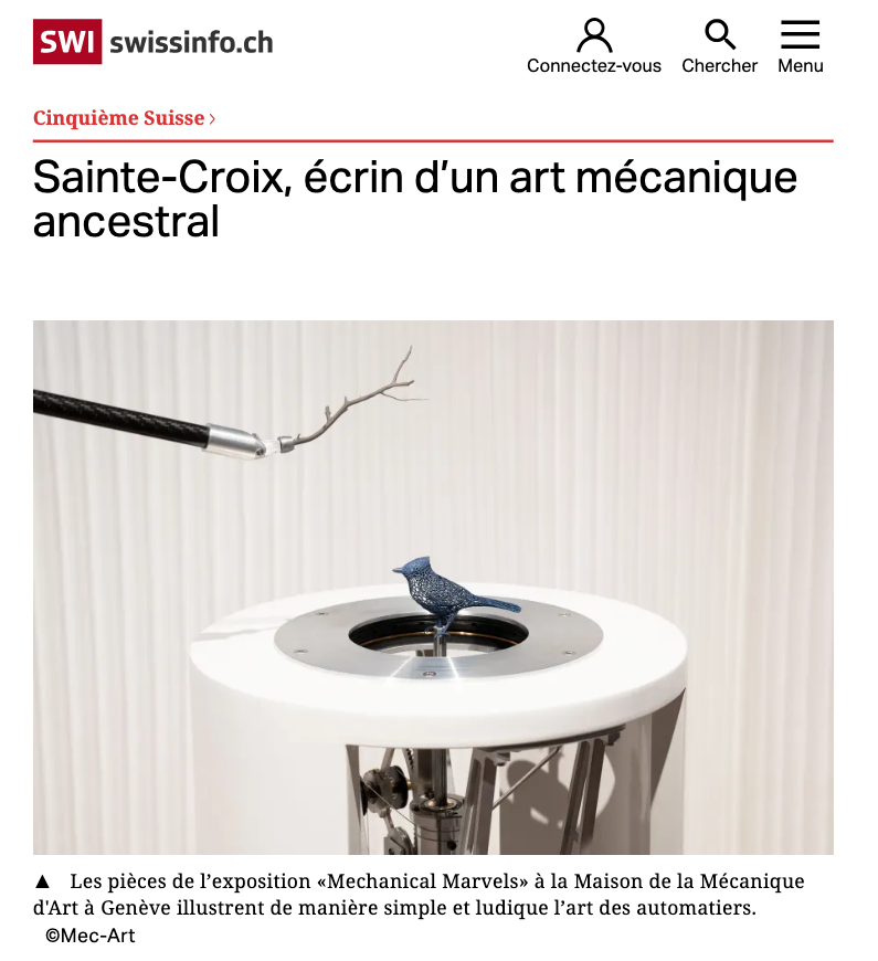 Sainte-Croix, écrin d’un art mécanique ancestral