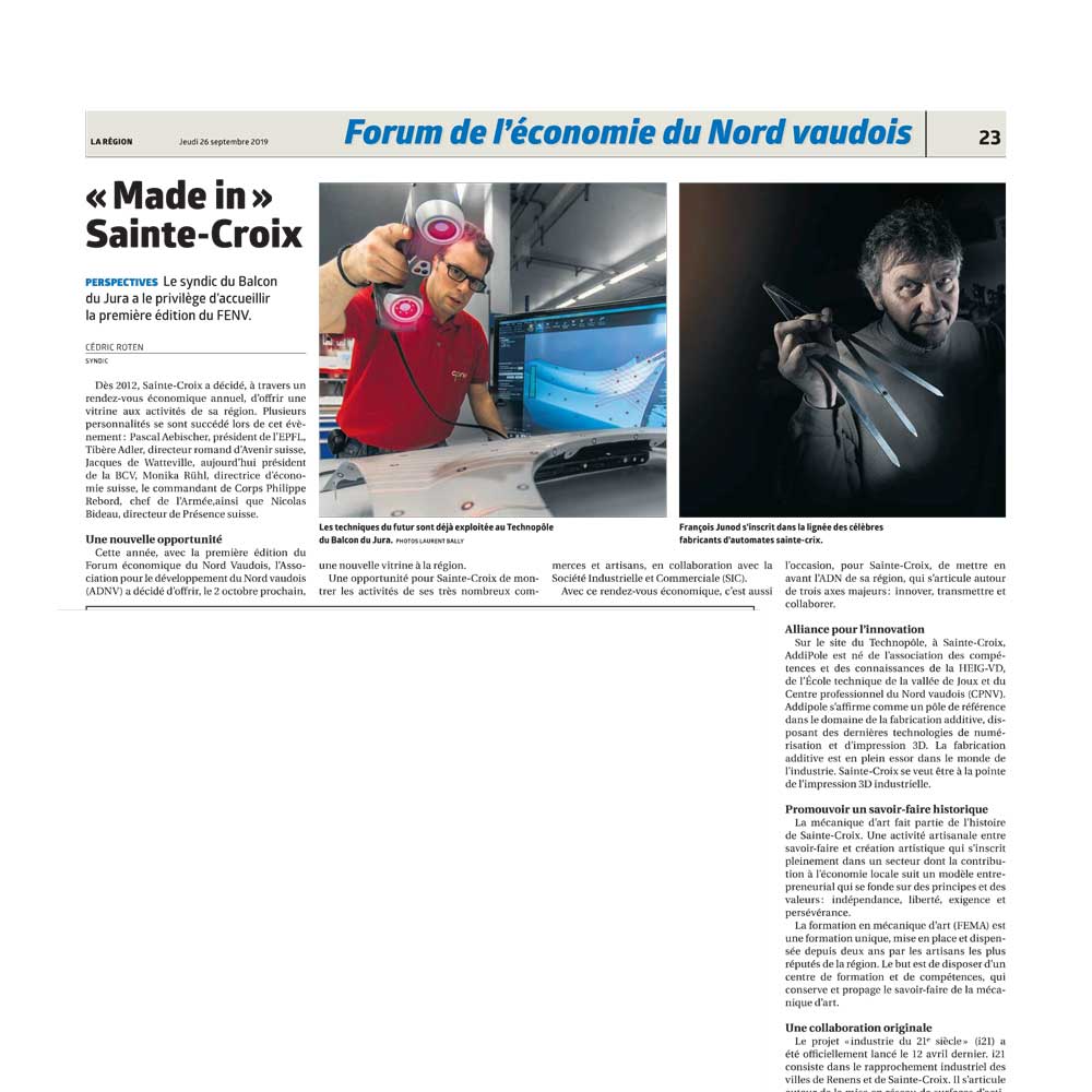 «Made in» Sainte-Croix