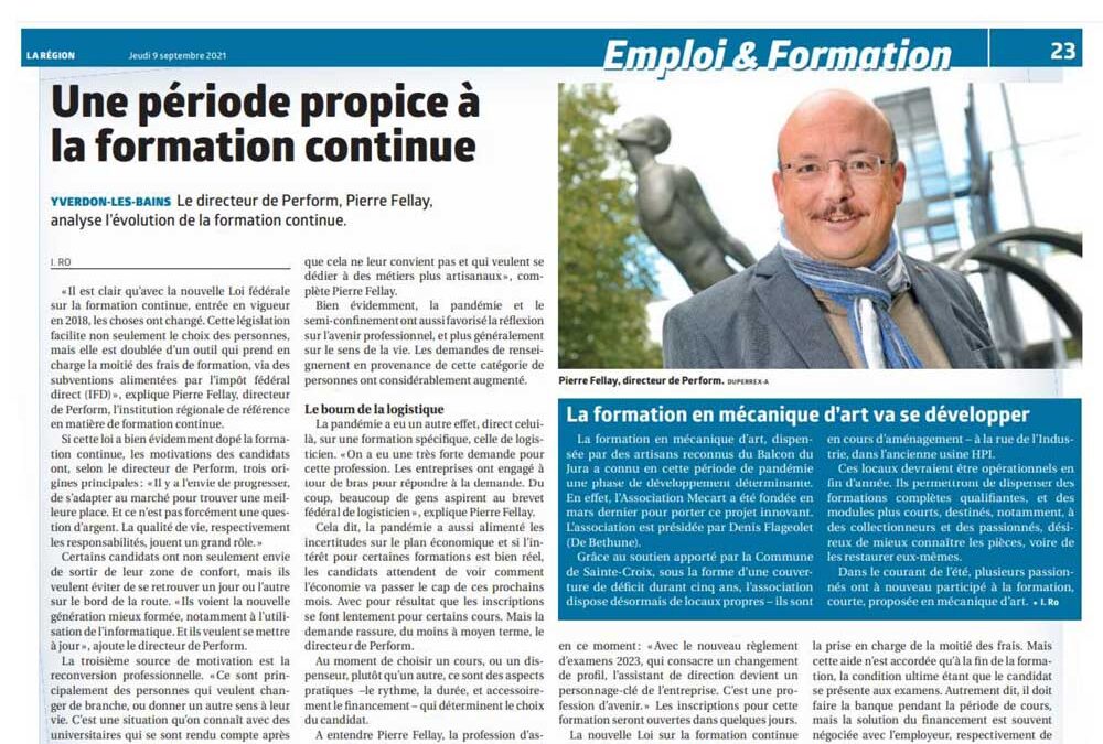 Une période propice à la formation continue