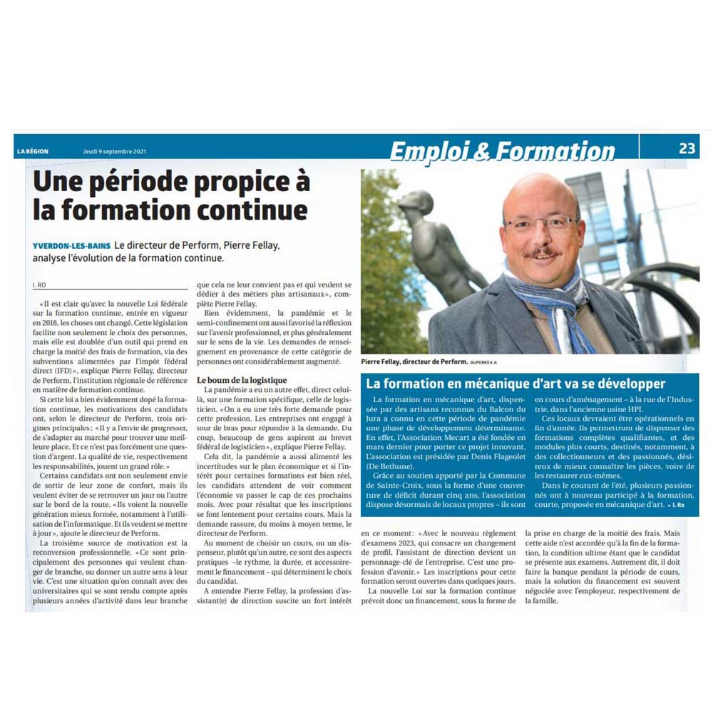 Une période propice à la formation continue