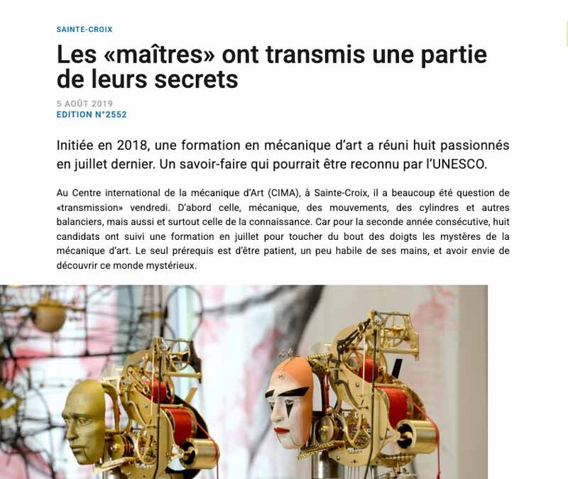 Les «maîtres» ont transmis une partie de leurs secrets
