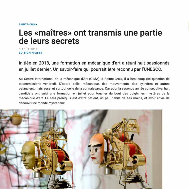 Les «maîtres» ont transmis une partie de leurs secrets