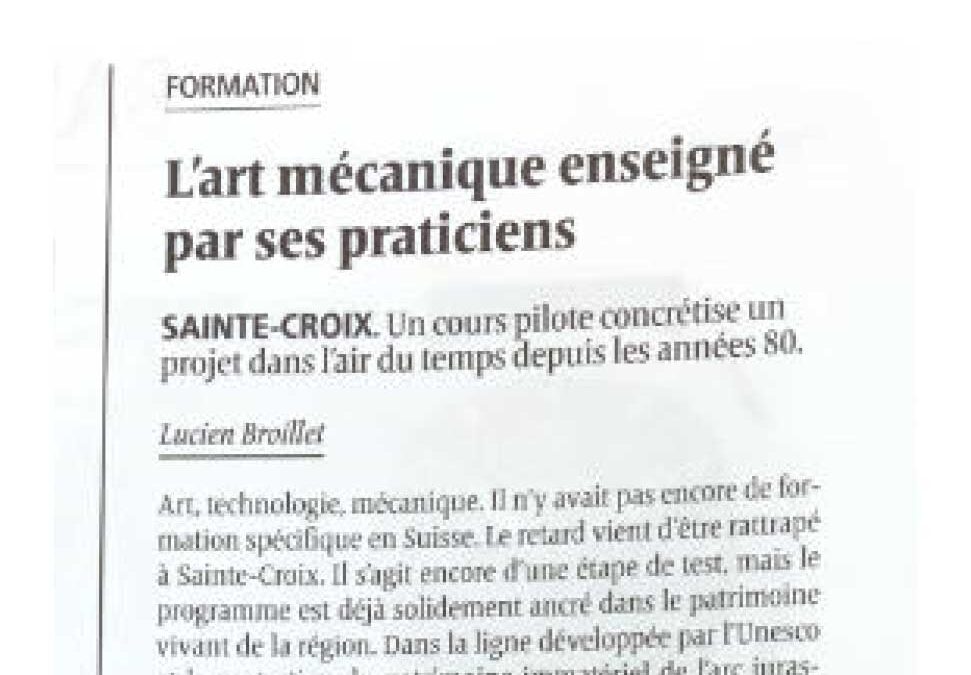 L&rsquo;art mécanique enseigné par ses praticiens