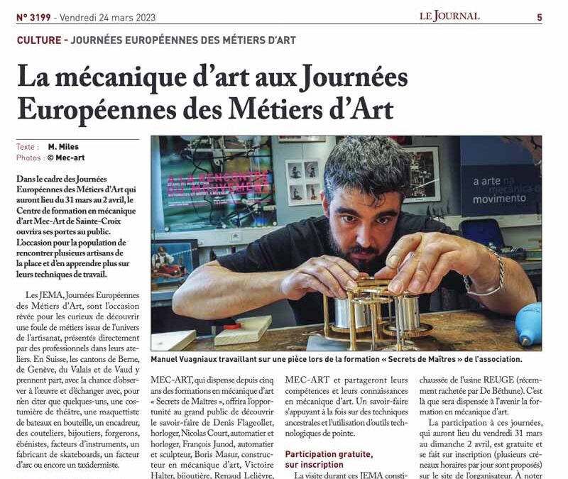 La mécanique d’art aux Journées Européennes des Métiers d’Art