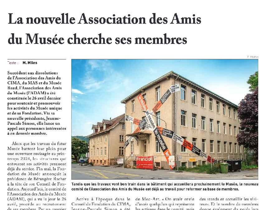 La nouvelle Association des Amis du Musée cherche ses membres