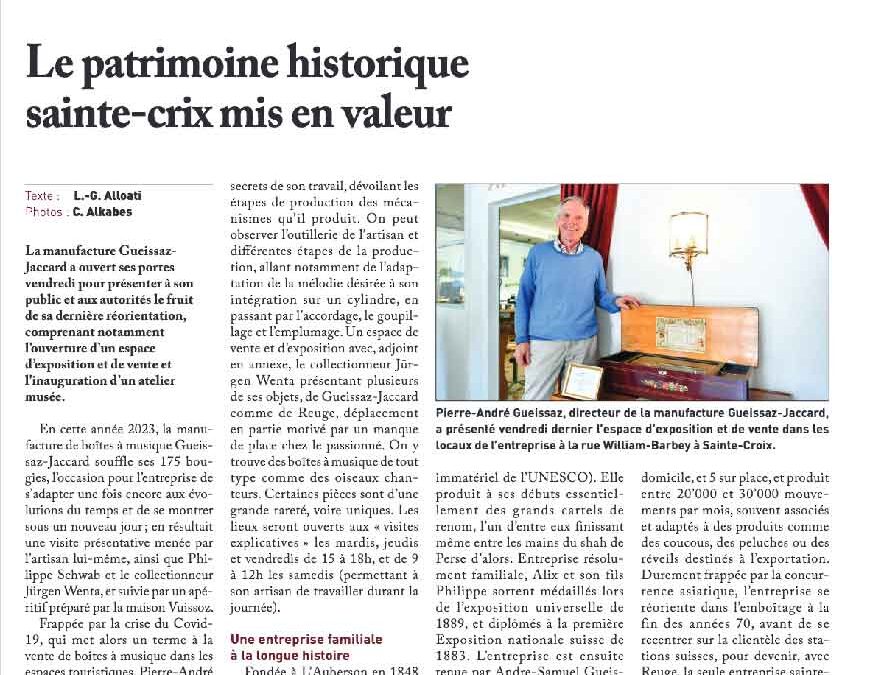 Le patrimoine historique sainte-crix mis en valeur